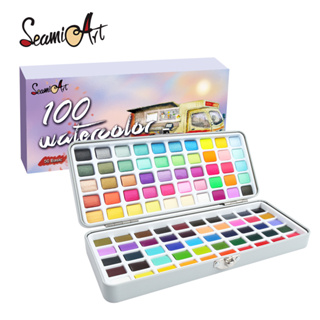 Conjunto De Cores Sólidas SeamiArt 100 Metálicas Cintilante Fluorescente