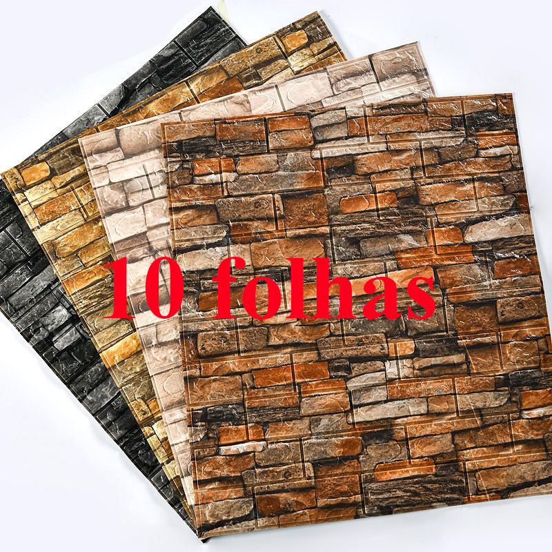 Housoutil 1 Folha De Papel De Parede Autoadesivo Xadrez 3D Papel De Parede  Decorativo Pranchas De Parede 3D Adesivos De Parede Adesivo Papel De Parede