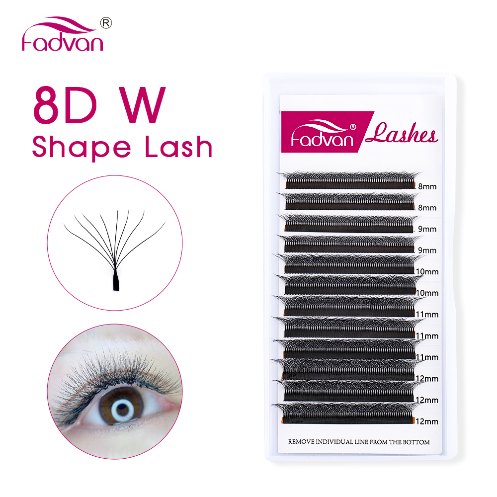 FADVAN Pestanas Reais 8D W Em Forma De Cílios Extensão Falsas 0.07C/D mix8-15mm De volume Brasileiro