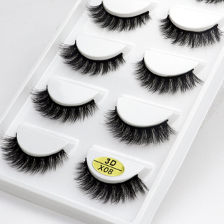 Caixa 5 Pares Cílios Postiços Super Efeito Extensão Naturais Vários Modelos De Cilios Postiços X08 X01 X05 H06 H13 H01 G600 S19