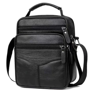 Bolsa Para Homem 100 % Genuína De Couro Mochila A Tiracolo Business Oblíqua Estudante