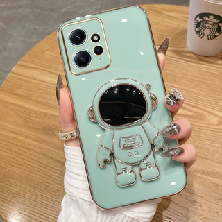 Capinha Para Xiaomi Redmi Note 12 4G/Note 12 Pro 5G /Note 12 Pro Plus/Redmi Note 12 5G Fusion Candy Color Astronaut Stand Deluxe Câmera