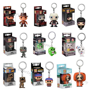 Chaveiro Funko Pocket POP Keychain Freddy Jason Alien Elvira Stay Puft Slimer Zombie Kenny Cartman Stan T.Rex Blue Action Figure Brinquedo Boneco Figuras de Ação