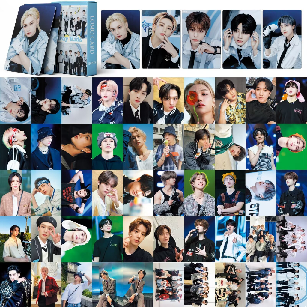 55pcs Cartões Fotográficos Stray Kids MAXIDENT 2022 Álbum LOMO