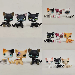 3pcs/lot LPS toy Pet Shop Gato De Pelúcia Curta Littlest Brinquedo Infantil # 5001