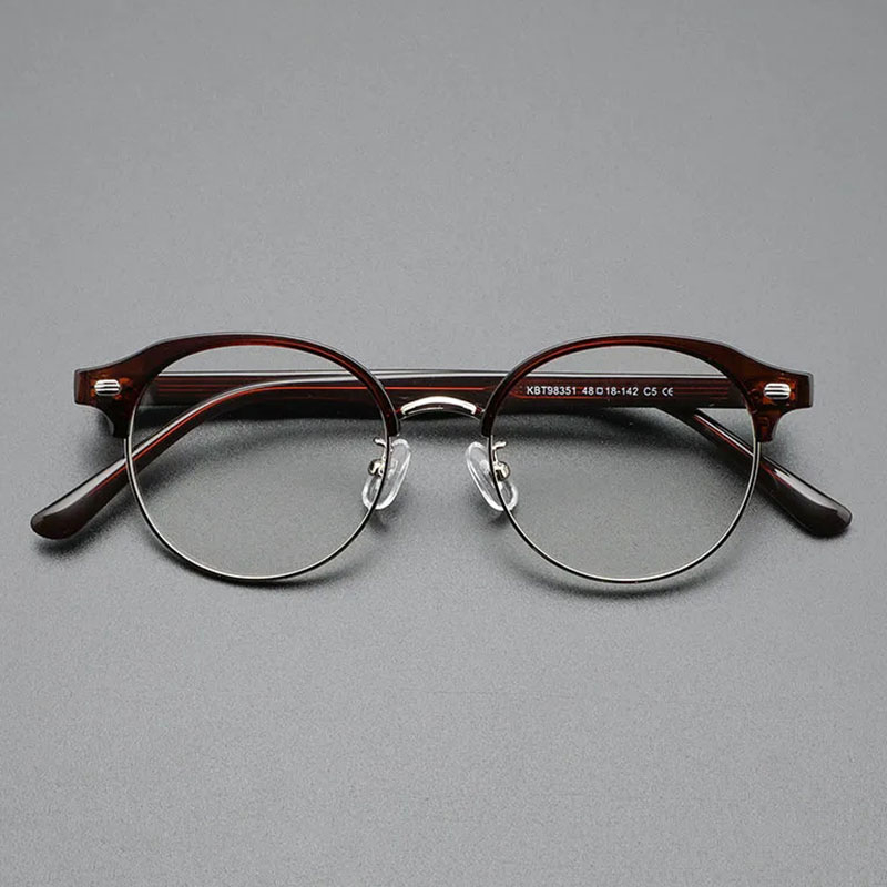 Moldura Óptica Redonda Fashion Round Glasses Armação Masculina Retro Óculos Anti-Luz Azul Feminino 98351
