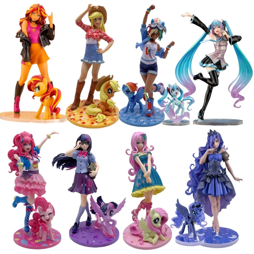 22CM My Little Pony Bishoujo Hatsune Miku Pinkie Pie Fluttershy Twilight Sparkle Action Figure PVC boneco brinquedo rarity