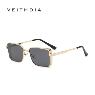 VEITHDIA Novos Óculos De Sol Retro Quadrados De Metal Moda Unisexo S21033