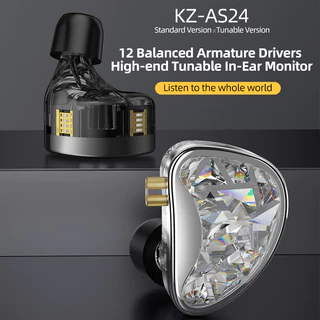 KZ AS24 Fones De Ouvido Intra-Auriculares HIFI Ruído Cancelando Esportivos 3.5mm Plug Without/With Mic CPIN