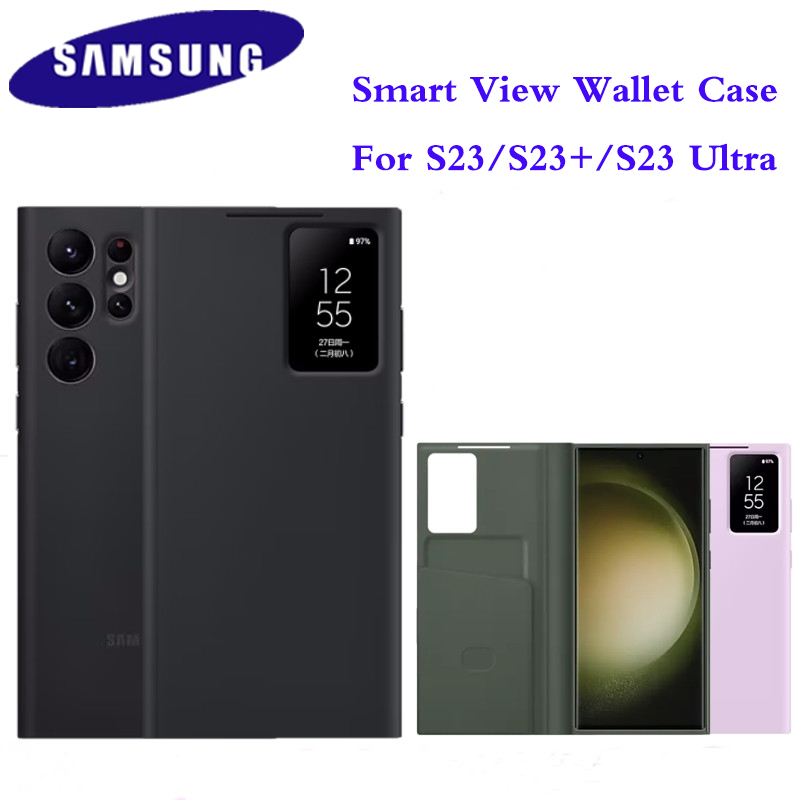 Samsung Galaxy S23 Ultra/S23 Plus/S 23 Smart View Carteira Com Capa De Couro De Alta Qualidade S23Ultra Protetora De Bolsas De Cartão
