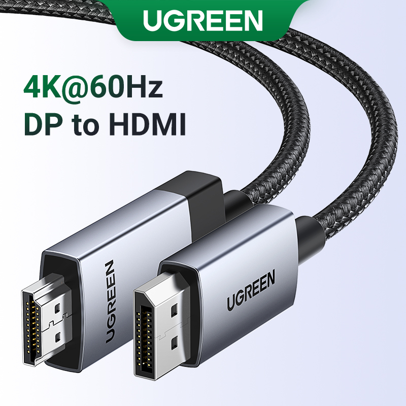 Ugreen 4K @ 60Hz Cabo DP Para HDMI 3D HDR De Liga De Alumínio Shell Nylon Trançado Monitor HDTV Projetor Macbook Desktop