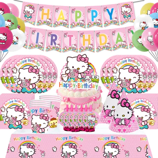 Conjunto Decoração Tema Hello Kitty Para Festa De Aniversário/De Presente