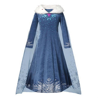 Dzyoleize Vestido de princesa Elsa azul para meninas Lantejoulas Frozen  Fantasia de Halloween para festa de aniversário de crianças