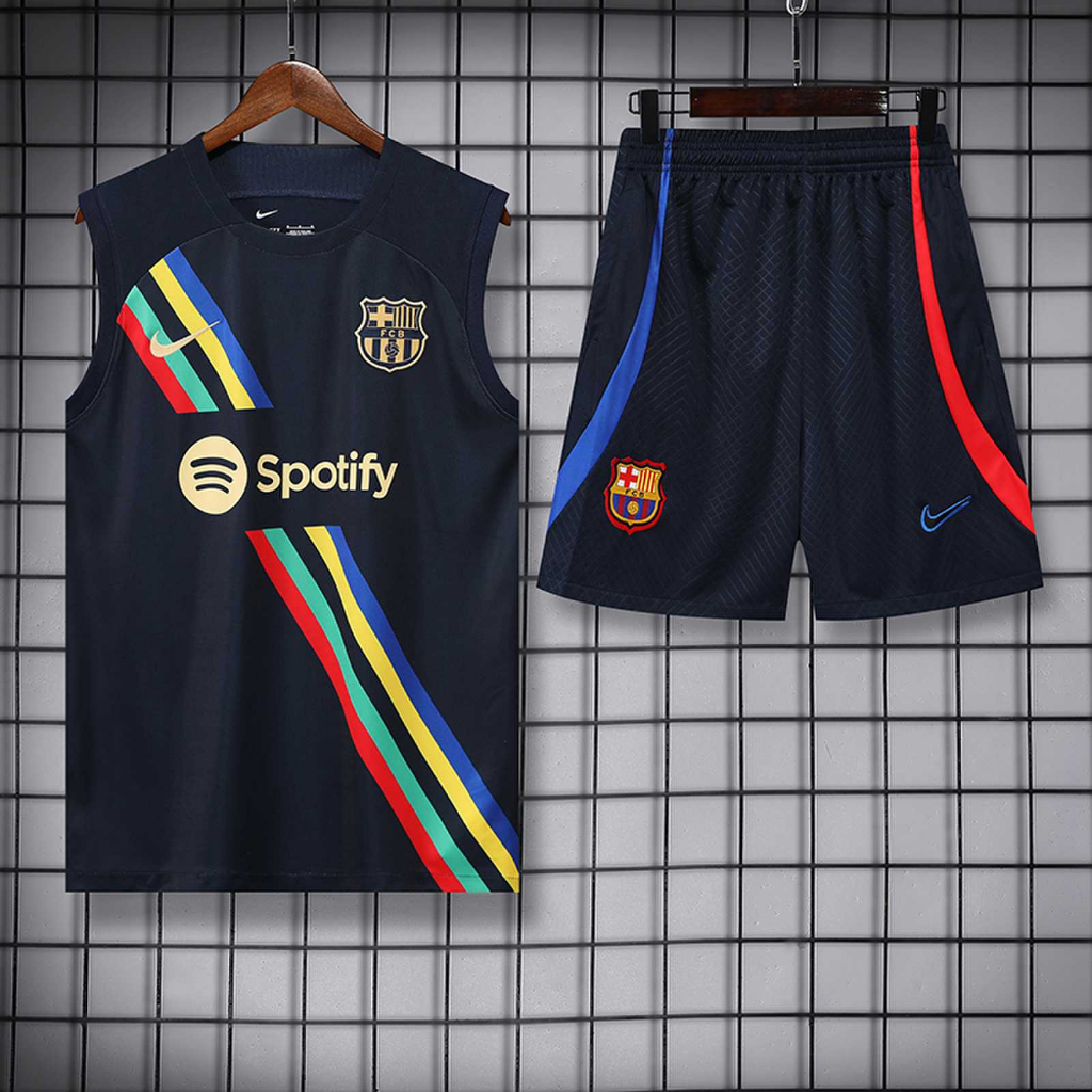 Fato de treino de futebol esportivo Fato de treino de futebol Black Top Black Vest Fato de treino de futebol Black Shorts