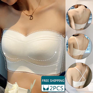 KIT 2 Sutiã Sem Alças De Senhora Com Botão Frontal Confortável