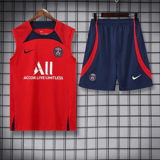 Roupa esportiva de futebol Calção preto Colete Vermelho de Manga Curta Equipe Competitiva de Treinamento de Jersey Uniforme