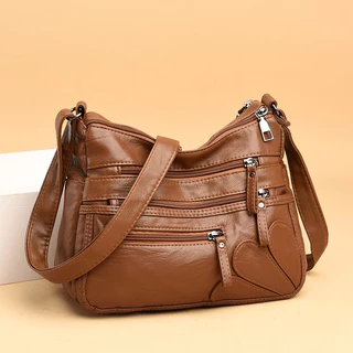 Bolsa Feminina Tiracolo Espaçosa Casual De Couro Sintético