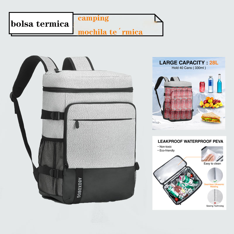 28L Mochila Exterior Frigorífico Saco De Gelo Espesso Piquenique Grande Térmica À Prova De Vazamentos D'água Caixa De Entrega Térmico Portátil