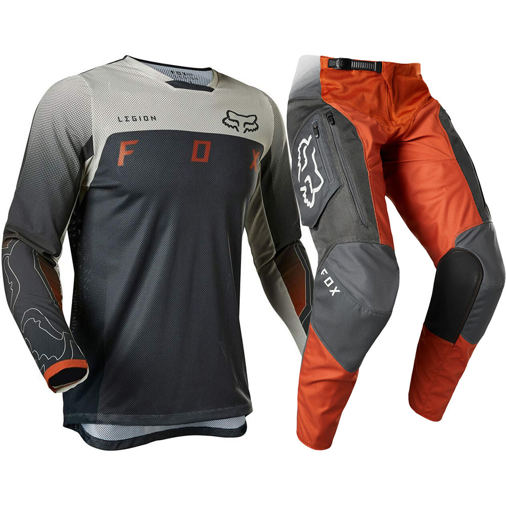 Versão De Configuração Superior ! FOX 2023 LEGION AIR SCANZ DARK SHADOW GEAR Set Conjunto De Calças Jersey Com Ternos De Bolso/Motocicleta