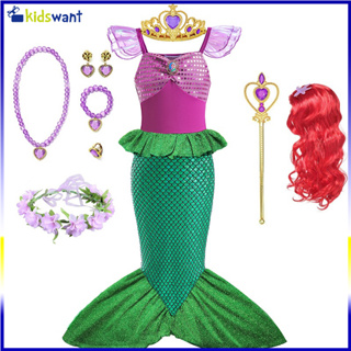 Pequena Sereia Ariel Princesa Vestido De Para Meninas Cosplay Festa De Aniversário