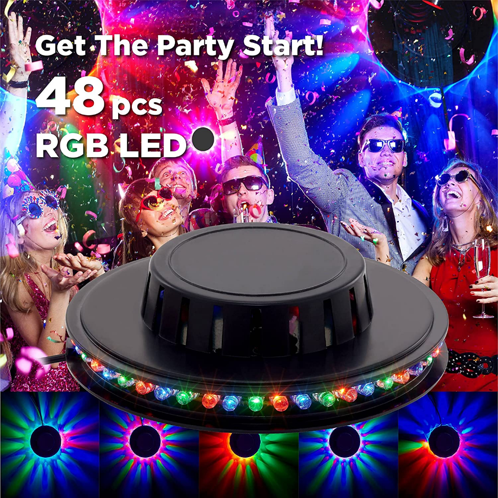 8 W RGB Lâmpada Do Partido Home 48LEDs Auto Muda De Cor Rotativa Girassol UFO LED Stage Barra De Luz Festa De Dança DJ Clube Pub Luzes Música、