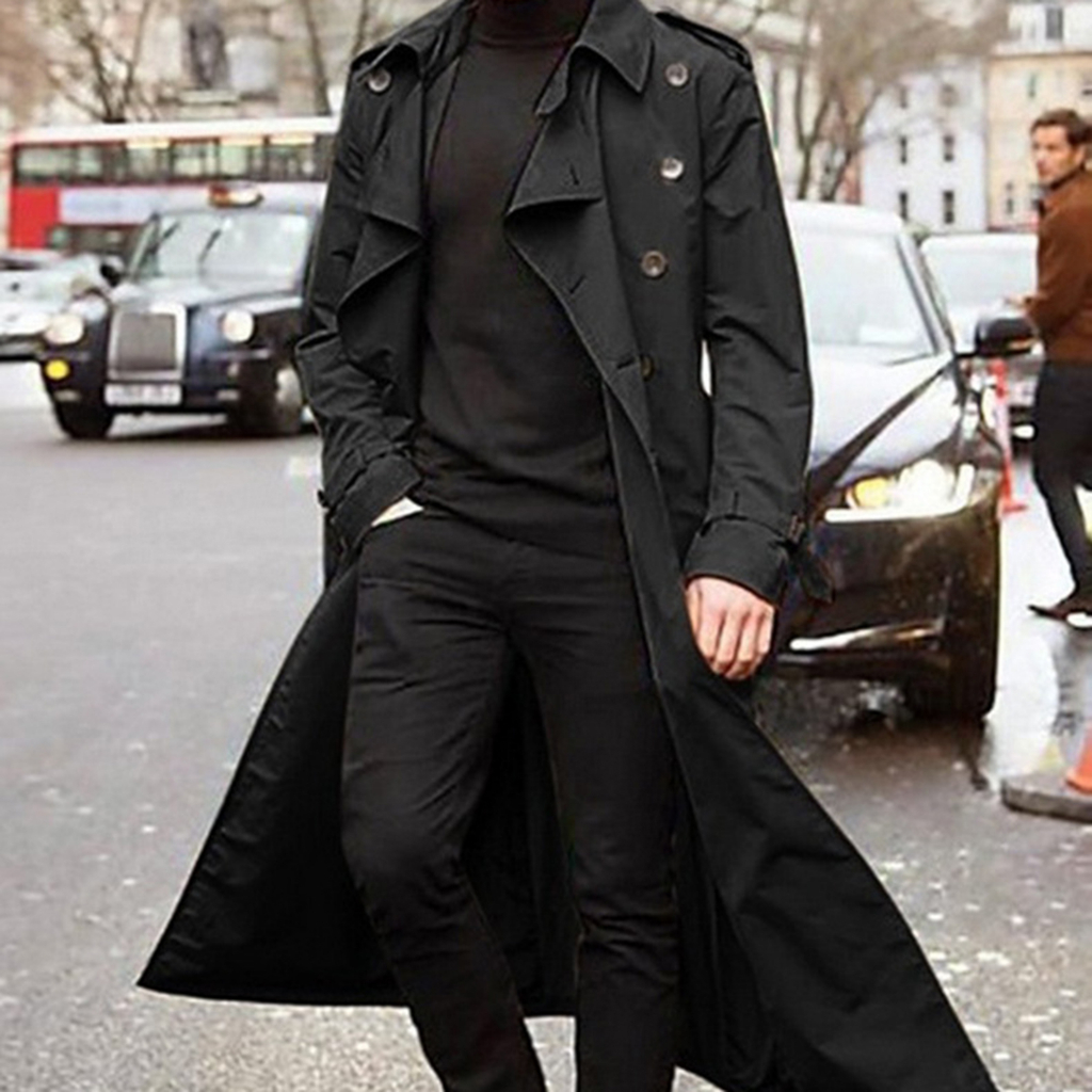 Coat Sobretudo Preto Homem Trench Coat Masculino Casaco Masculino