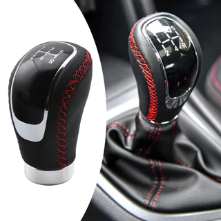Manopla Universal De Couro Para Câmbio De Carro Alavanca de câmbio automática Manual Alavanca de câmbio de 5 velocidades com adaptador