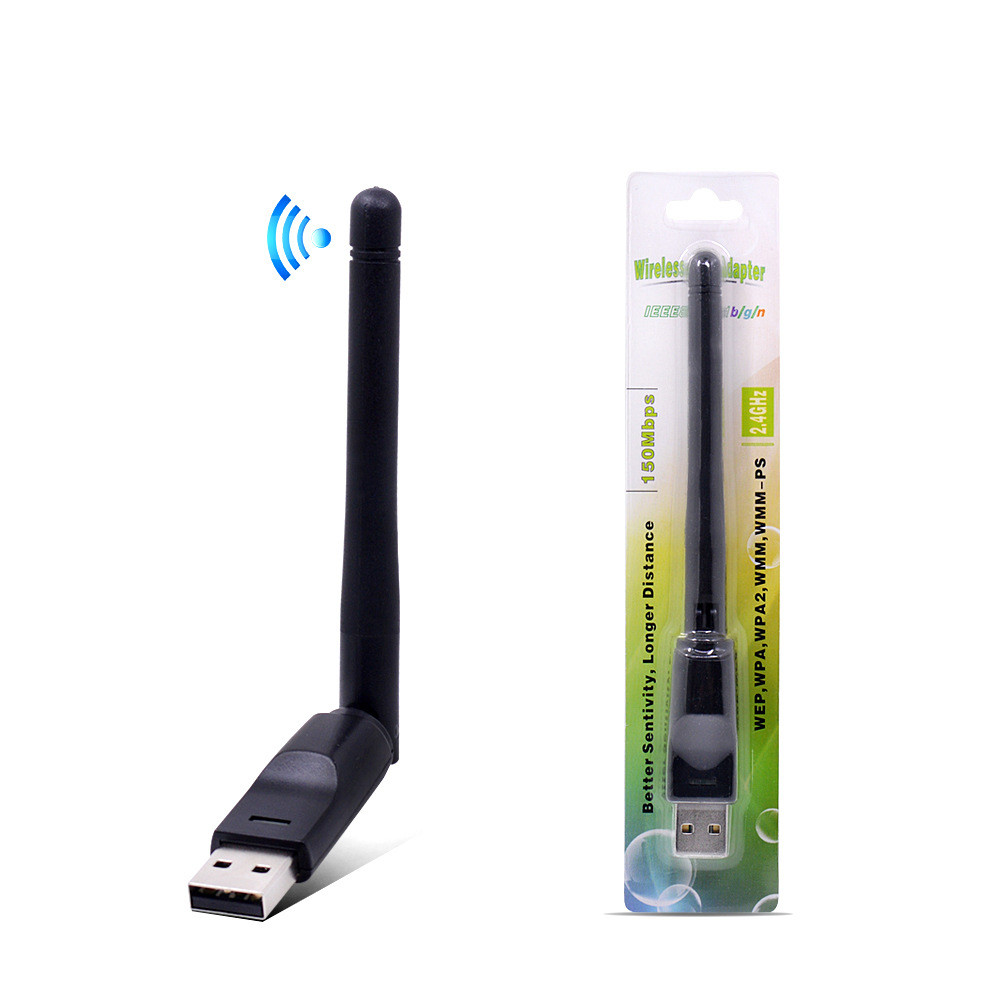 Placa De Rede Sem Fio MT7601 Receptor WiFi 2.4GHz Mini USB Adaptador WiFi 150Mbps Para PC