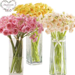 Dualswish 6Pcs1 Bouquet Europeu Vintage Artificial Rosa De Seda 24 Cabeça Camélia Flores Artificiais Casamento E Decoração De Festa