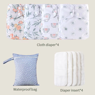 HappyFlute Conjunto De Fraldas Ecológicas Reutilizáveis Com Bolsa Molhada