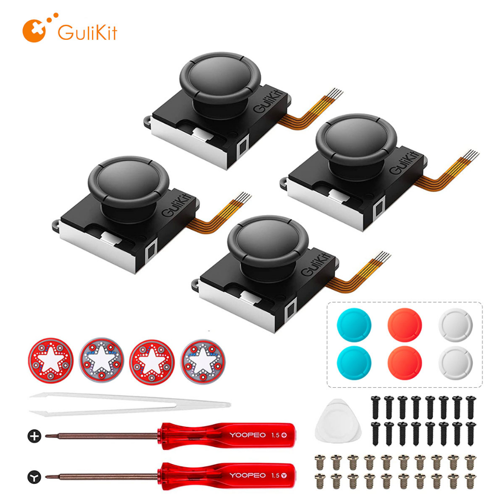 GuliKit Hall Joystick Para Joy-Con NS40 AKNES Nintendo Switch OLED/Lite Joycon Controller Projeto De Estrutura Patenteada Sem Derivação Kit De Reparo Do Polegar Esquerdo Direito