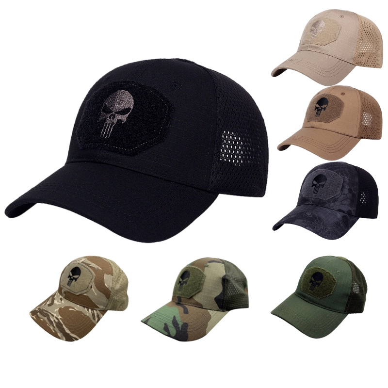 Malha Respirável/Beisebol/Esportes/Unissex/Boné De Caça Militar/Tático/Camuflagem Com bone cap
