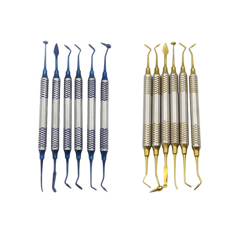 6 Peças/Conjunto Espátula De Resina Composta Dentária Recheada Com De Ponta De Titânio Instrumentos De Ferramentas Restauradoras Recheadas