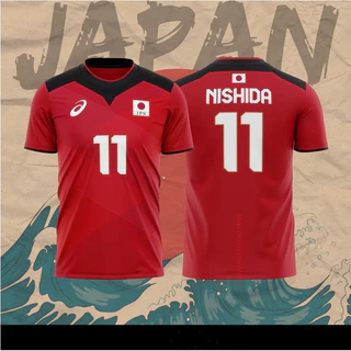 2020 Japão Camisa De Vôlei Olímpico Jersey Nishida yuji No . 11/3 Cores Casual Mulher Homem
