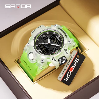 SANDA 6126 Relogio Masculino De Luxo Marca Homens 50M Militares Esportivos À Prova D'água Digital De Quartzo Para