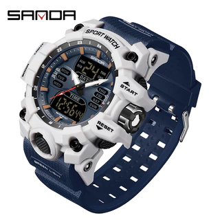 Relogio Masculino De Luxo Marca 50M Relógio Militar Esportivo À Prova D'água Digital De Quartzo Para SANDA 6126