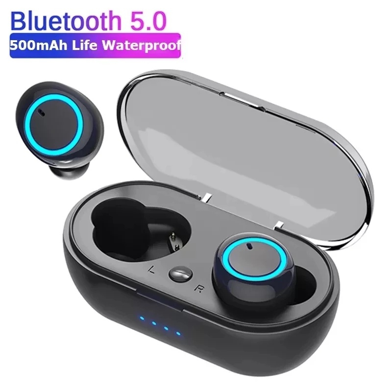 Fone Bluetooth 5.0 com microfone Fone de Ouvido Sem fio Y50 Gamer Á prova d água Inteligente Caso