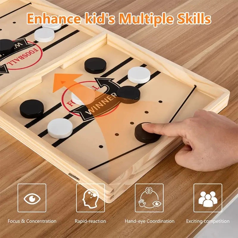 Jogo Tabuleiro Hockey Game Sling Puck Estilingue Elástico Gol