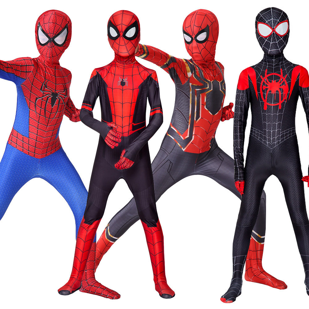 Homem Aranha Infantil Vestuário De Pele Apertada cosplay anime Fantasias De Halloween De Uma Peça