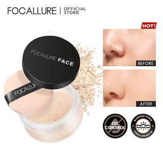 Maquiagem FOCALLURE em Pó Mineral Solto à Prova d’Água para Controle de Oleosidade