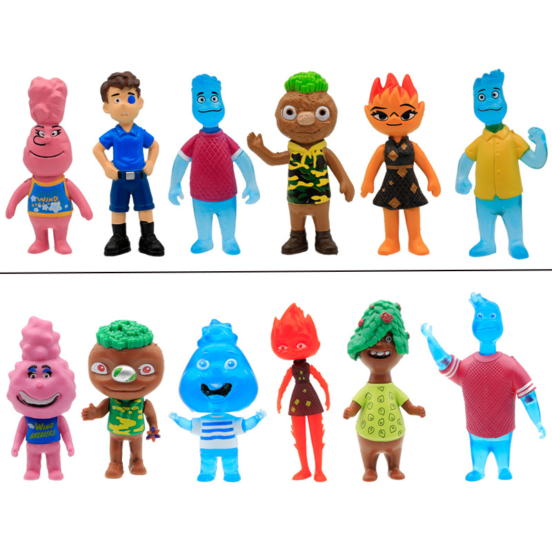 Elemental Anime Action Figures Ember Wade Ripple Gale Clod Movie ...
