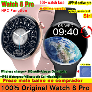 Smartwatch Relógio Inteligente Original 8 PRO 1,5 Polegadas Siri NFC Bluetooth Chamada W28 Versão De Tela Redonda