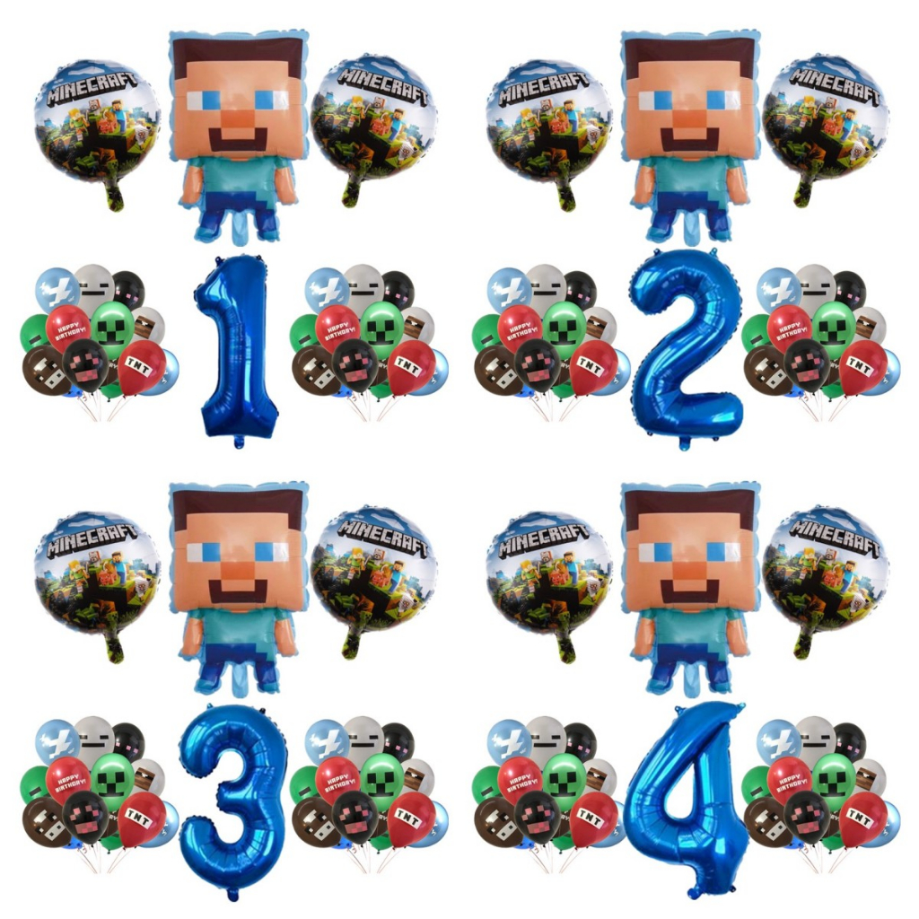 Balões De Festa 24pcs Minecraft Balão De 12 Polegadas Pixel Jogo De ...