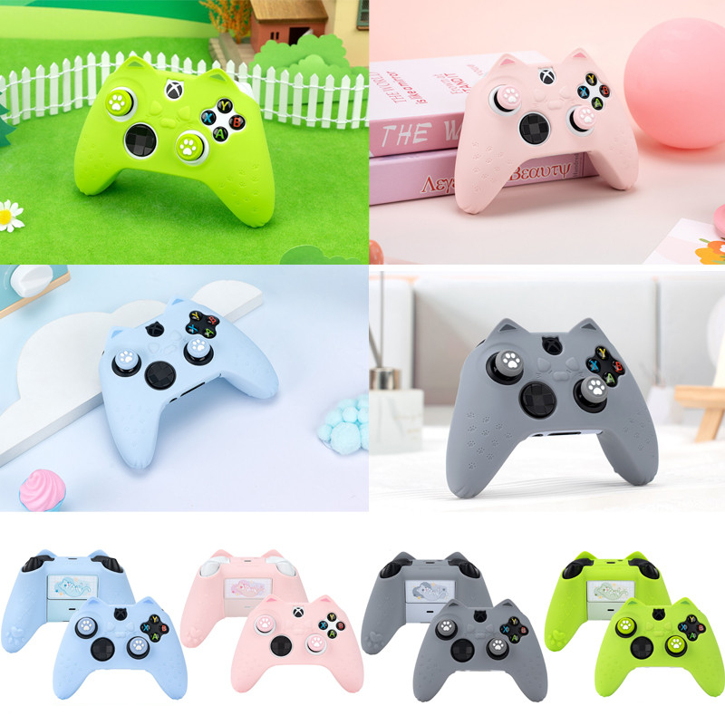 Capa Protetora De Silicone Para Pata De Gato Fofo Adesivo Protetor Suave De Pele Xbox Series X/S Game Controller O Polegar