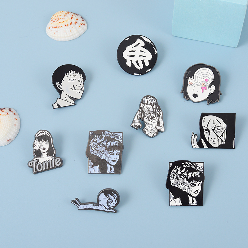 Anime Junji Ito Esmalte Jóias De Alfinetes De Quadrinhos Cartoon Personagens Broches Lapela Crachás Acessórios Presentes Para Amigos