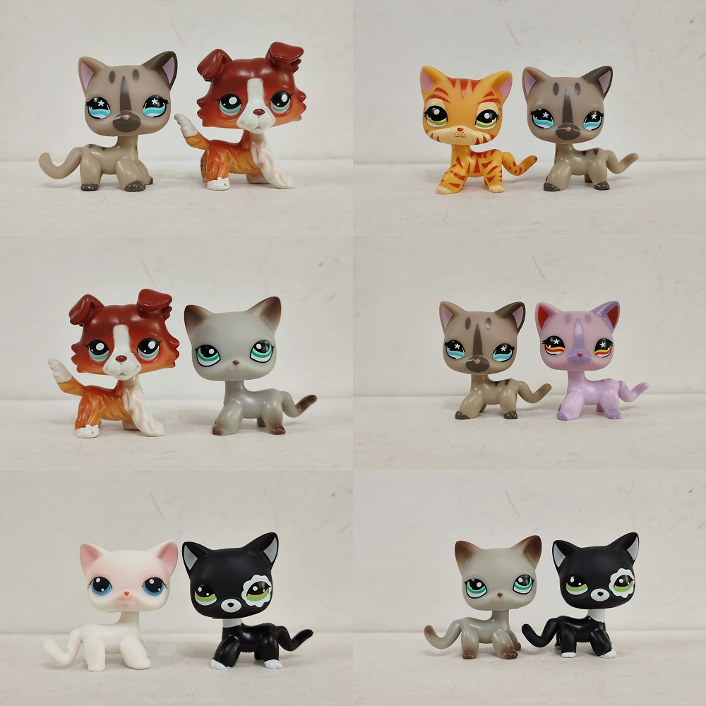 2pcs/lot LPS toy Pet Shop Cat Dog Littlest Brinquedo Infantil # 1116