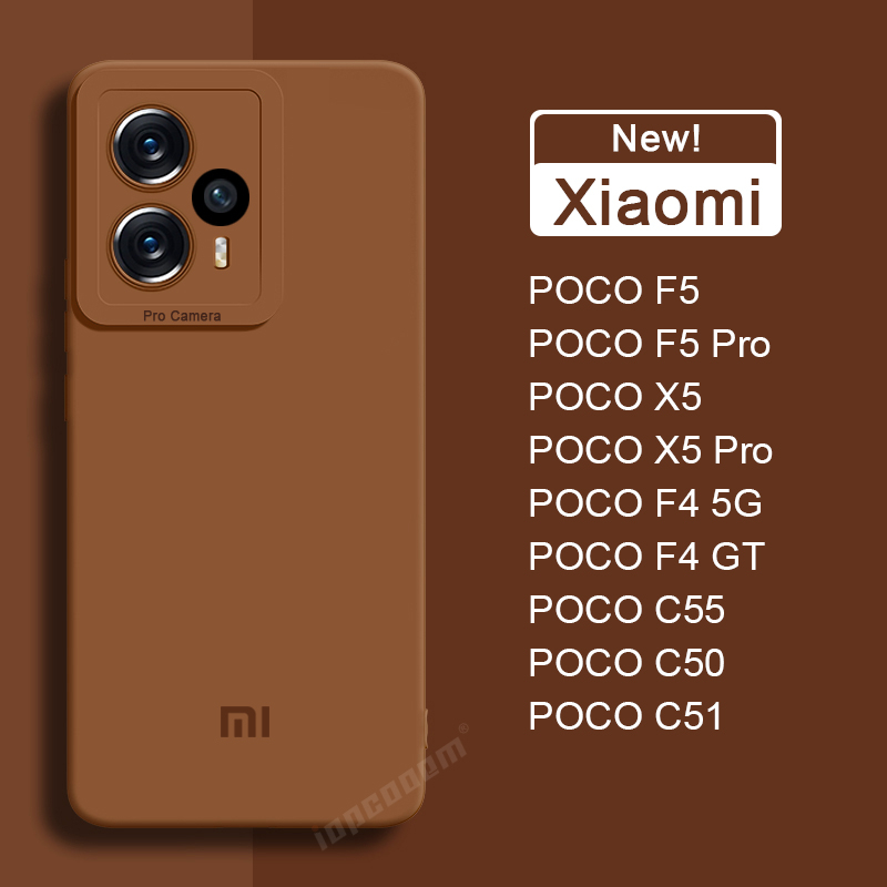 Capa Oficial Original De Silicone Líquido Xiaomi POCO F5 Pro X5 F4 GT 5G C55 C50 C51 Do Telefone À Prova De Choque