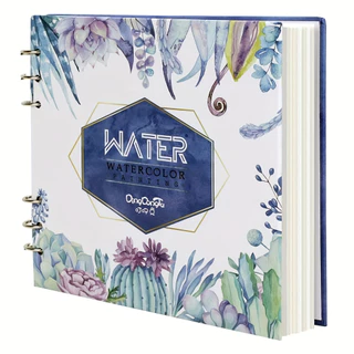 Livro De Esboços Em Aquarela-Papel Aquarelado 20 Folhas , (300gsm) Pesado | Encadernação De Soltas , Diário De Água Chata , Para Crianças