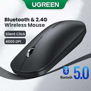 UGREEN Mouse Sem Fio Bluetooth Dual Mode Silencioso 4000 DPI Para Computador 2.4G