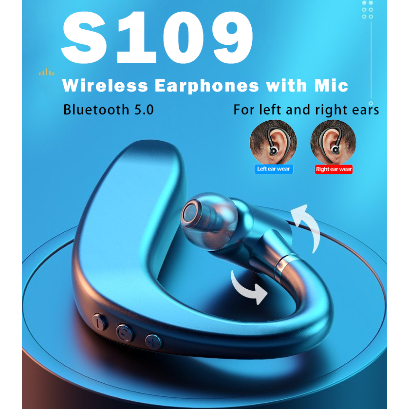 S109 Fone De Ouvido Bluetooth Sem Fio Com Para Negócios De Microfones ...